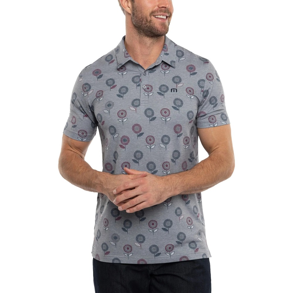 Travis Mathew Preboarding Golf Polo Shirt Men‎ 2XL Heather Medium Grey NWOT $90